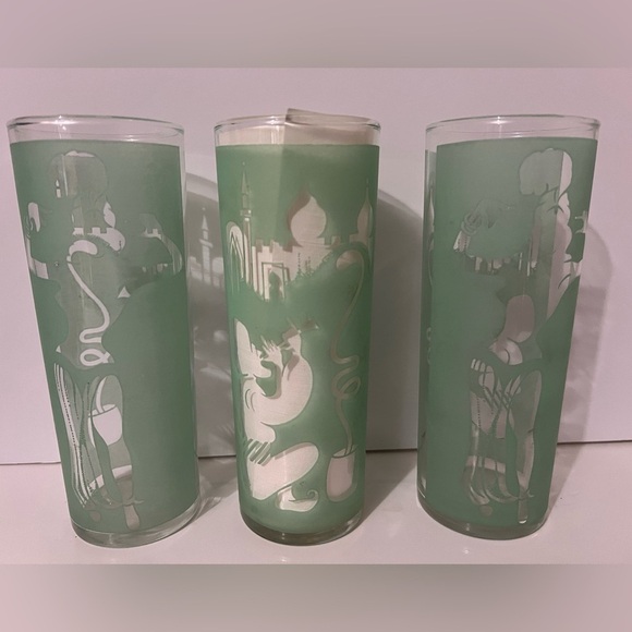 Set of 3 Dominion Glass Highball Tumblers with Belly Dancer and Snake Charmer - Picture 12 of 12